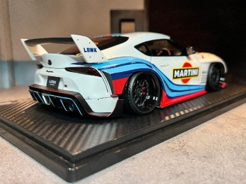 IG2654 1:18 LB-WorksToyota Supra (A90) White/Blue/Red [Width 10 Length 24 Height 7 cms] 3