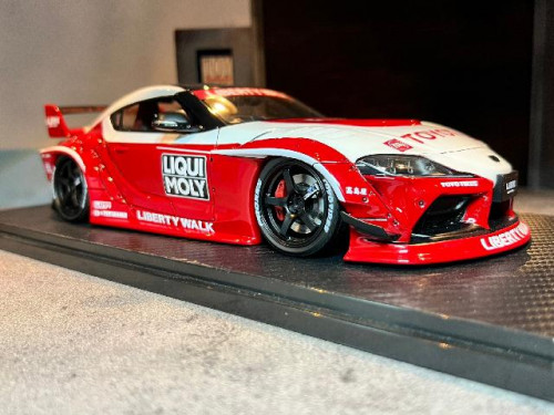 IG2651 1:18 LB-Works Toyota Supra (A90) White/Red [Width 10 Length 24 Height 7 cms] 1