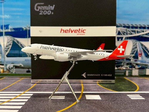 Gemini Jets 1:200 Helvetic E190-E2 HB-AZC G21388 [Width 14 Length 18 Height 5 cm]