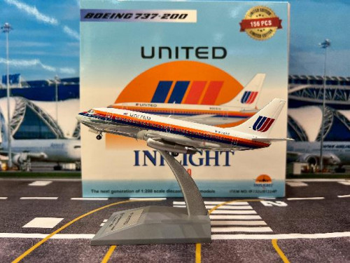  Inflight 1:200 United 737-200 N9051U IF732US1224P [Width 14 Length 14.5 Height 5 cms]