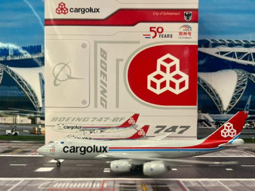 JC Wings 1:400 Cargolux 747-8F City of Zhengzhou LX-VCJ XX40154 [Width 18 Length 18.5 Height 4.5 cm]