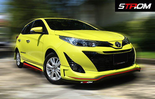 ชุดแต่งสเกิร์ตรอบคัน Toyota Yaris hatchback STROM ยาริส 2017 2018 4