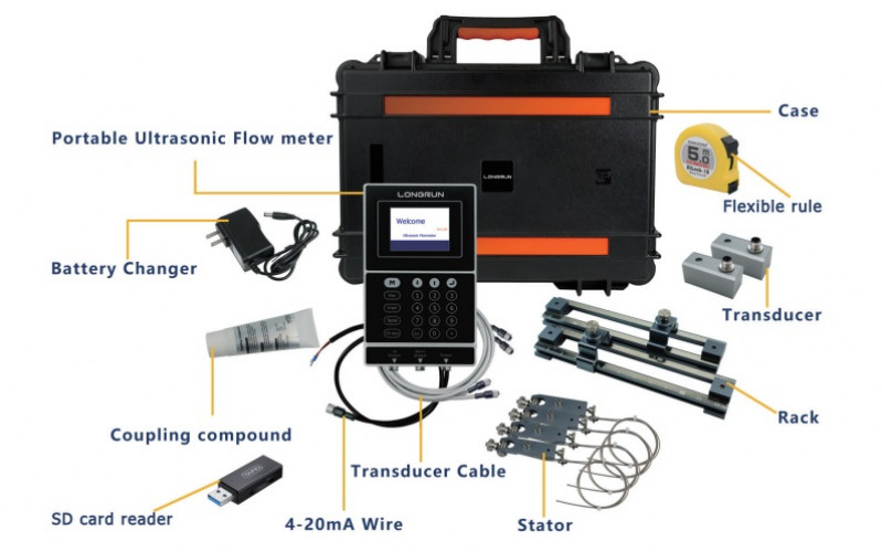 เครื่องวัดอัตราการไหลแบบพกพา ชนิดอัลตร้าโซนิค Handheld Ultrasonic Flow Meter LRF-3000H 3