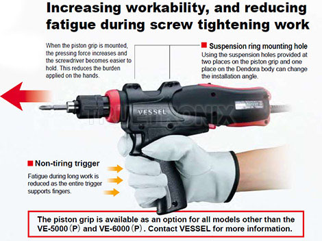 กริบด้ามจับแบบปืนสำหรับไขควงทอร์คไฟฟ้า VESSEL VPG-L Pistol Grip 1
