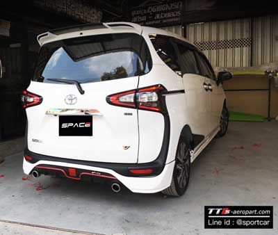 ชุดแต่งSienta ทรงSPACE ท่อคู่ แต่งสวย ,สเกิร์ตรอบ คันเซียนต้า Toyota Sienta 4