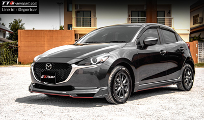 ชุดแต่ง Mazda2 2019 2020 5ประตู hatchback ทรง STROM ,สเกิร์ตมาสด้า2 5ประตู สปอร์ตใหม่ ราคาไม่แรง