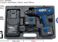 สว่านแบตเตอรี่ไร้สาย(10 mm 12V Cordless torque adjustable drill)/KBE-279