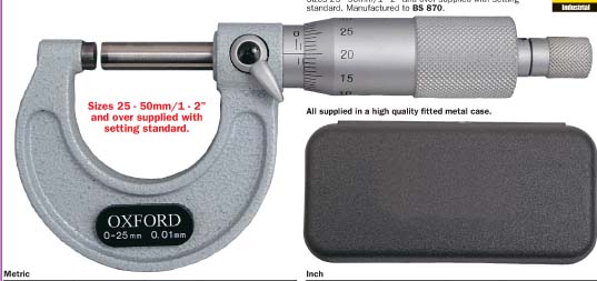 Enamelled Frame External Micrometers 0-25 mm./OXD-335
