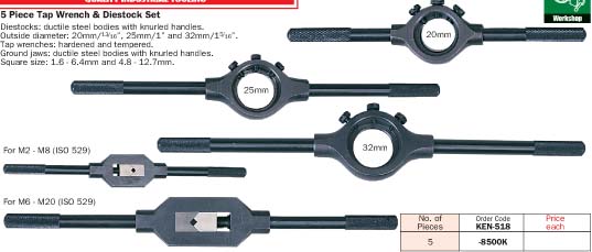 ต๊าปชุด 5 piece tap wrench  diestock set/KEN-518