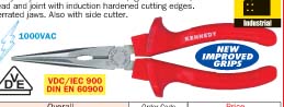คีมปากแหลม insulated snipe nose pliers with cutter/KEN-558