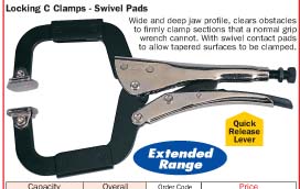คีมล็อค locking c clamps-swivel pads/KEN-558