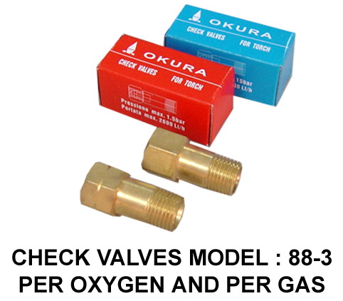 เช็ควาล์วกันย้อนชุดตัด check valves for torch/OKU-207