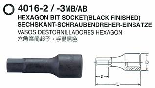 ลูกบ็อกซ์เดือยโผล่ หัวหกเหลี่ยม hexagon bit socket wrench/OKU-260