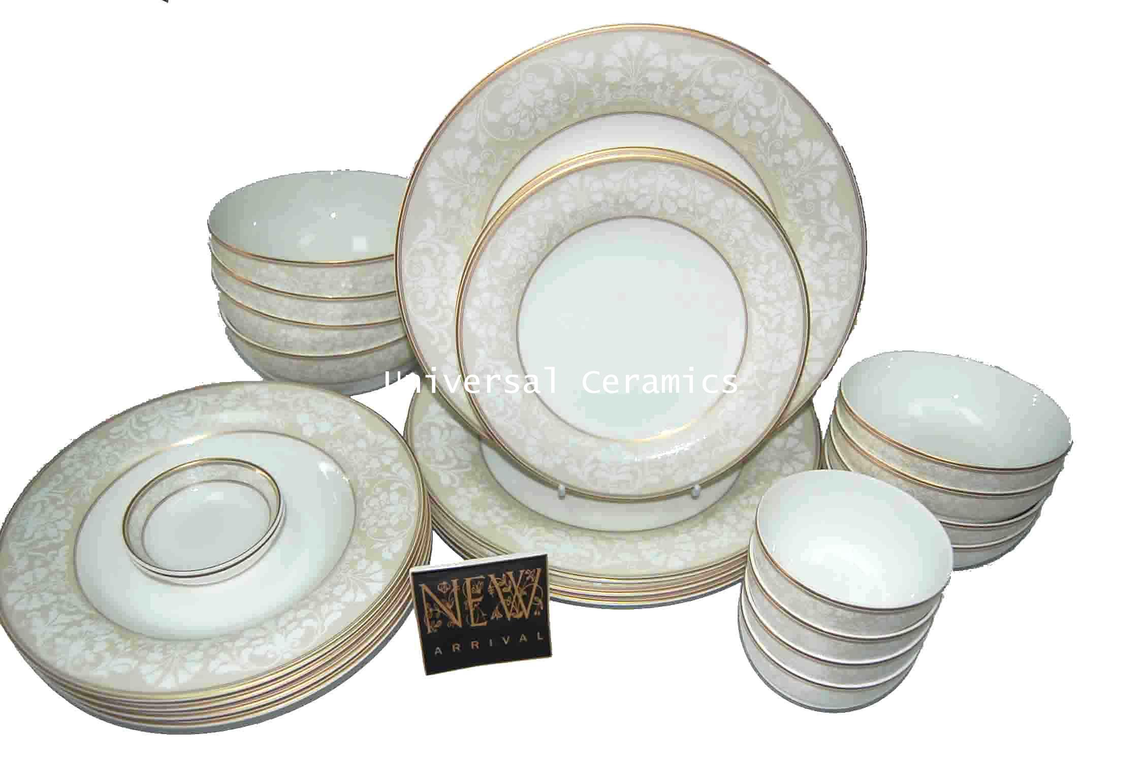 ถ้วยชามเซรามิค Dinner Set 24 ชิ้น เนื้อรอยัล โบนไชน่า ลาย Oriental Amari