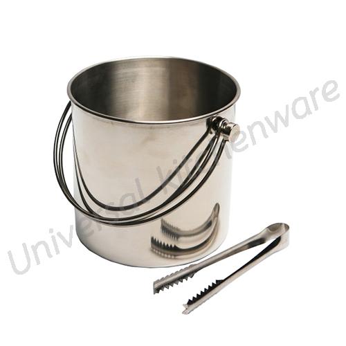 กระติกน้ำแข็งสเตนเลส พร้อมที่คีบน้ำแข็งสเตนเลส- IB-8