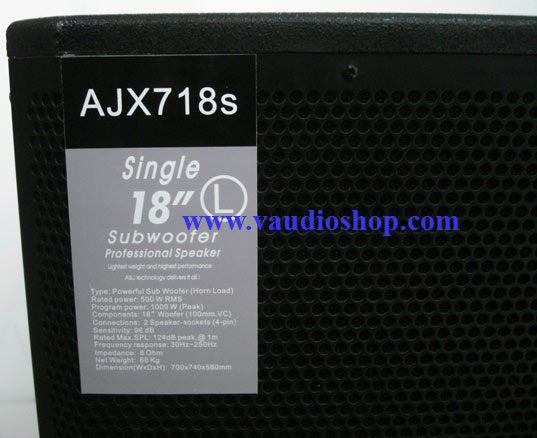 ตู้ลำโพงซับวูฟเฟอร์ 18 นิ้ว AJ AUDIO รุ่น AJX-718S 2