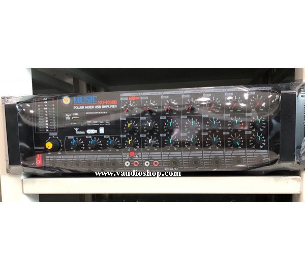 Power Mixer MUSIC KU-550 (มีไลน์ 70-100V ในตัว, USB,SD CARD,FM สำหรับเสียงตามสาย)