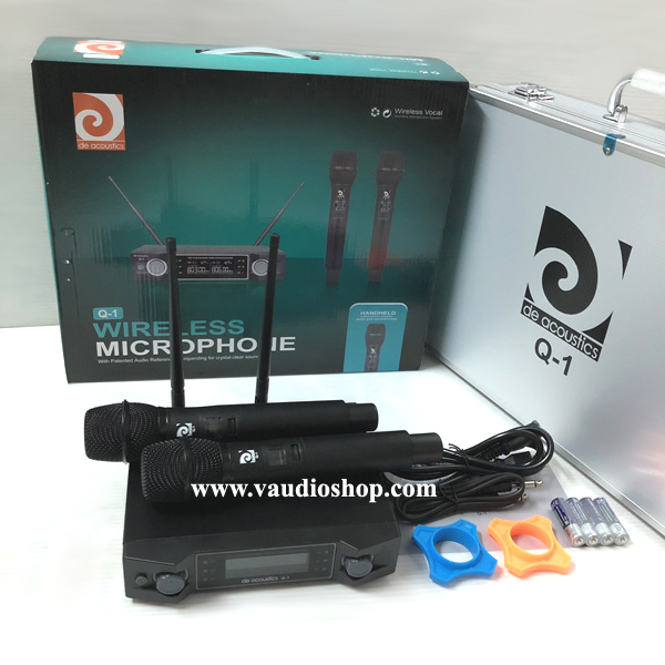 ไมค์ลอยถือคู่ De Acoustics Q-1 ถือคู่ UHF พร้อมกระเป๋าอลูมิเนียมเก็บชุดไมค์ 2
