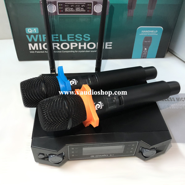 ไมค์ลอยถือคู่ De Acoustics Q-1 ถือคู่ UHF พร้อมกระเป๋าอลูมิเนียมเก็บชุดไมค์ 3