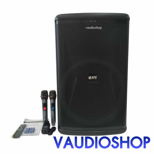 NPE TS-15BAT ตู้ลำโพง 15” มีแอมป์ในตัว ชาร์จแบตได้ NPE TB15BAT (Bluetooth/USB/ไมค์ลอย UHF 2 ตัว)