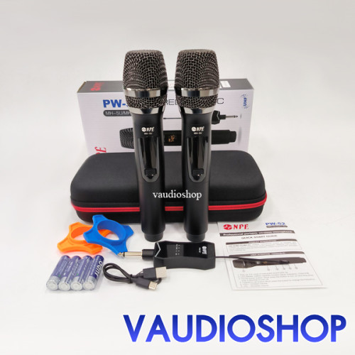 NPE PW-52 ไมค์ลอยถือคู่ แบบพกพา เอ็นพีอี PW52 ถือคู่ UHF Wireless Microphone ไมค์ลอย ถือคู่