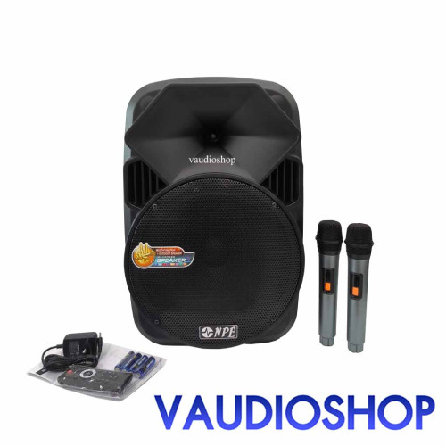 NPE TB-12BAT ตู้ลำโพง 12” มีแอมป์ในตัว ชาร์จแบต NPE TB12BAT (Bluetooth/USB/ไมค์ลอย 2 ตัว) เอ็นพีอี ล