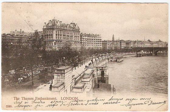 โปสการ์ดเก่าประเทศอังกฤษ ปี 1903 ส่งไปฝรั่งเศส