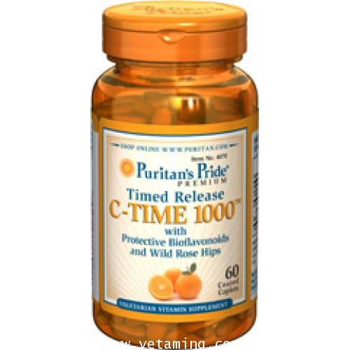 C-Time 1000 Vitamin C  with Bioflavonoids and Rose hip  วิตามินซี 1000mg. 60 เม็ด