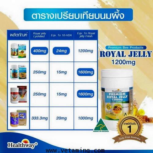 นมผึ้ง Healthway Premium Royal Jelly 1200mg ซื้อ1แถม1พิเศษราคาส่ง 2