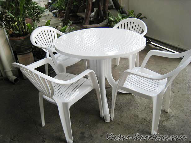 เช่าโต๊ะ-เก้าอี้ - ชุดโต๊ะ-เก้าอี้สนามสีขาว พร้อมร่มสนาม 6