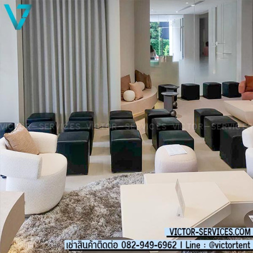 เช่าเก้าอี้สตูลลูกเต๋าเหลี่ยม-สีดำ 2