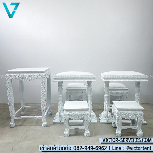 เช่าชุดตั่งรดน้ำสังข์ ลายไทย สีขาวล้วน 1