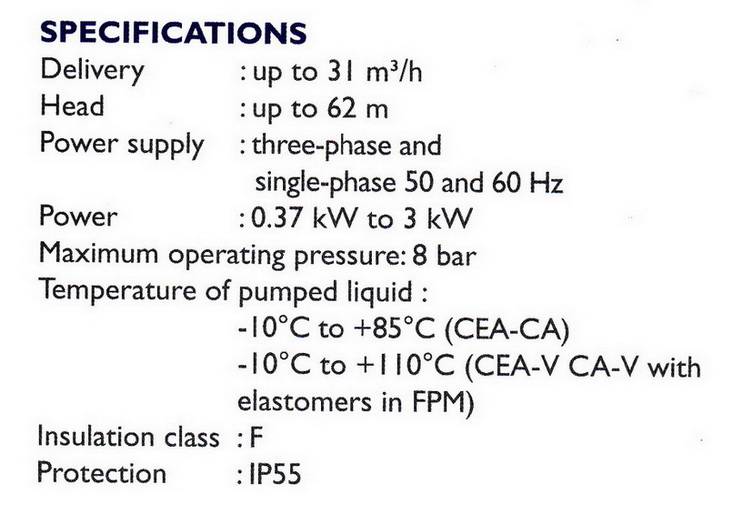 LOWARA SURFACE PUMPS Threaded Stainless Steel-CEA(N) 2
