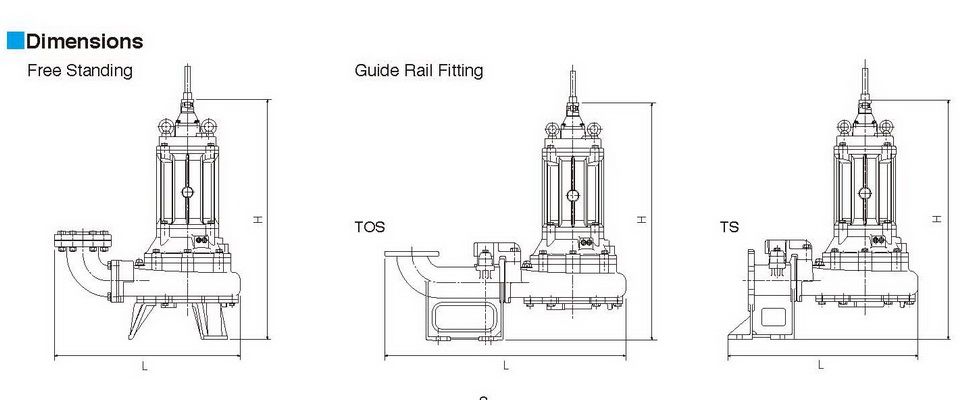 ปั๊มบำบัดน้ำเสีย Tsurumi รุ่น C Series รุ่น 50C2.75S+BEND , TOS50C2.75S 2