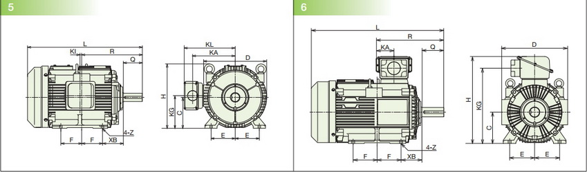 มอเตอร์ฮิตาชิ HITACHI IE3 ขนาด 60 แรงม้า 4 โพล ขาตั้ง 6