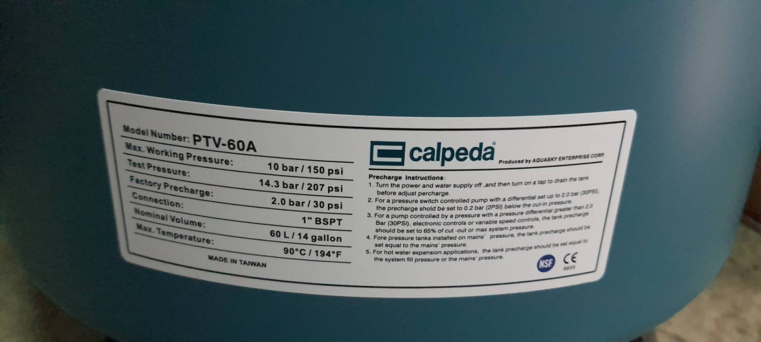 ถังแรงดัน Calpeda 60 ลิตร รุ่น PTV-60A 2