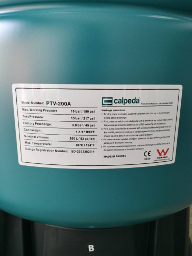 ถังแรงดัน Calpeda 200 ลิตร รุ่น PTV-200A 2
