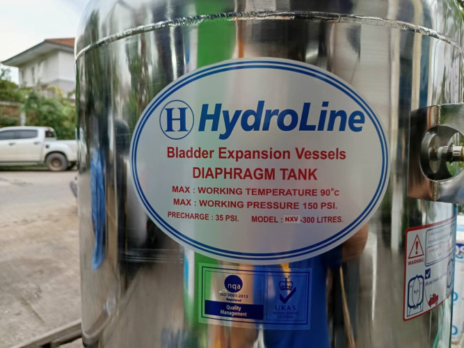ถังควบคุมแรงดันน้ำ สแตนเลส Hydroline 300 ลิตร รุ่น NXV-300 3