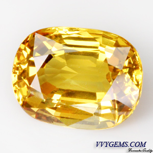 [GIT Certified]บุษราคัม(Yellow Sapphire) 8.49 ct เหลืองมะนาว ไฟดี ไม่ผ่านการเผา หายาก 1