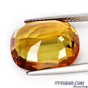 บุษราคัม(Yellow Sapphire) 10.10 กะรัต แม่โขงทอง IF 2