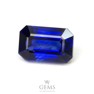 [GIT Certified]ไพลิน(Blue Sapphire) 3.00 กะรัต สีรอยัลบลู สี่เหลี่ยมตัดมุม