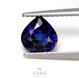 ไพลิน(Blue Sapphire) 1.17 กะรัต หยดน้ำ น้ำเงินเข้ม 1