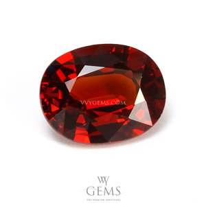 โกเมน (Spessartite Garnet) 4.64 กะรัต สีแดงส้ม รูปไข่ 1