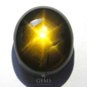[GIT Certified] สตาร์บุษฯ (Golden Star Sapphire) 10.18 กะรัต พลอยดิบ หัวทองพิเศษ หายาก