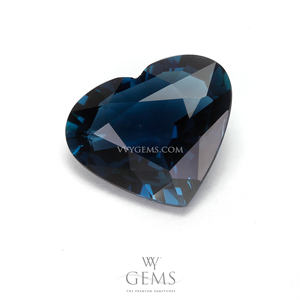 [GIT Certified]อินดิโคไลท์ทัวร์มาลีน (Indicolite Tourmaline) 2.79 กะรัต สีน้ำเงินอมเขียว หัวใจ 1