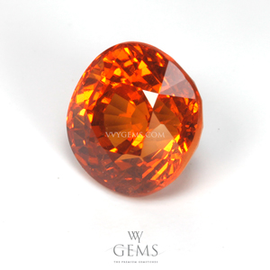สเปสซาร์ไทด์ (Spessartite Garnet) 3.35 กะรัต รูปไข่ สีแฟนต้า ไฟเต็มเม็ด 1