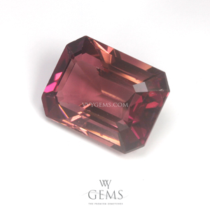 ทัวร์มาลีน (Tourmaline) 3.71 กะรัต สีชมพูม่วง สี่เหลี่ยมตัดมุม 1