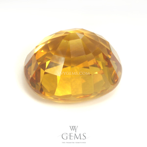 บุษราคัม(Yellow Sapphire) 3.8 กะรัต น้ำทอง รูปไข่ ไฟเต็มเม็ด Perfect 2
