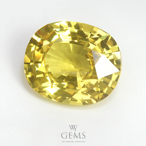[BGJ Certified]บุษราคัม(Yellow Sapphire) 5.47 กะรัต สีมะนาว 1