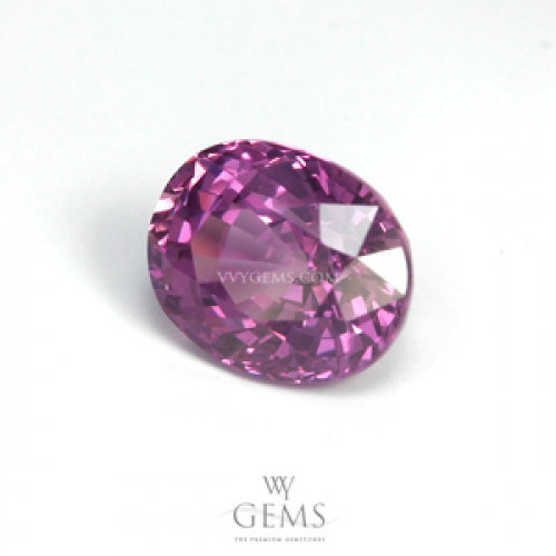 แซปไฟร์ชมพูอมม่วง (Pink Sapphire) 1.59 ct สีม่วงอมชมพู ไฟดี 1
